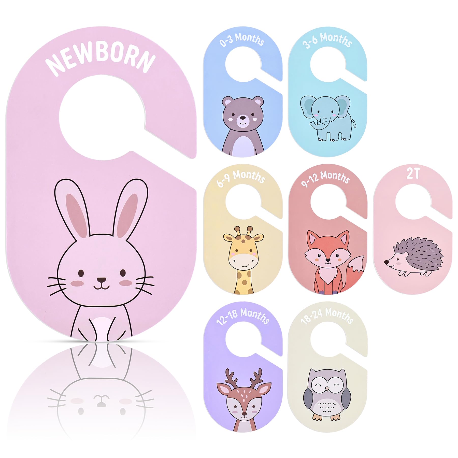 INFANZIA Baby Closet Dividers 8-Pack - Double-Sided Size Labels